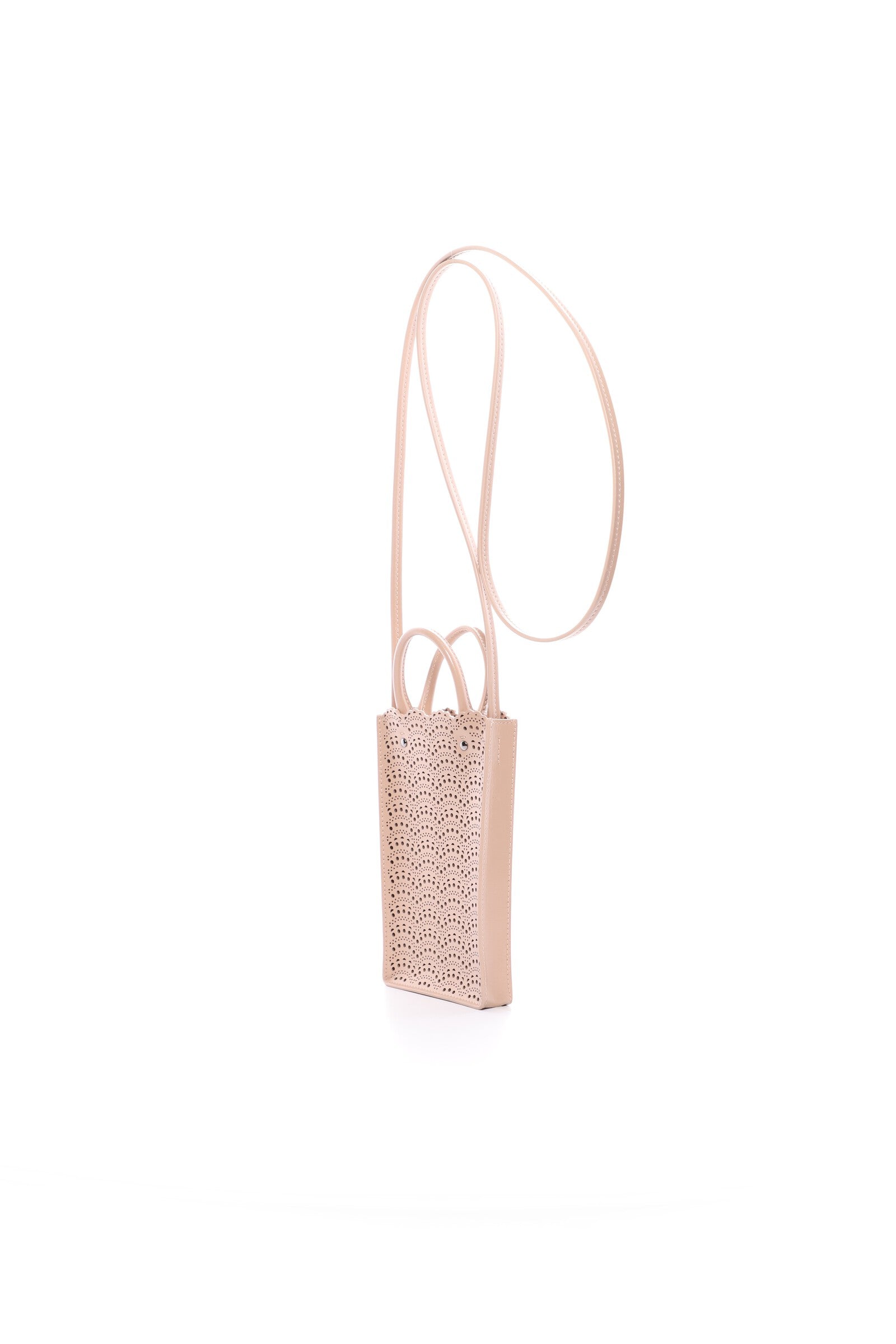 Garance phone holder in leather - Sand
