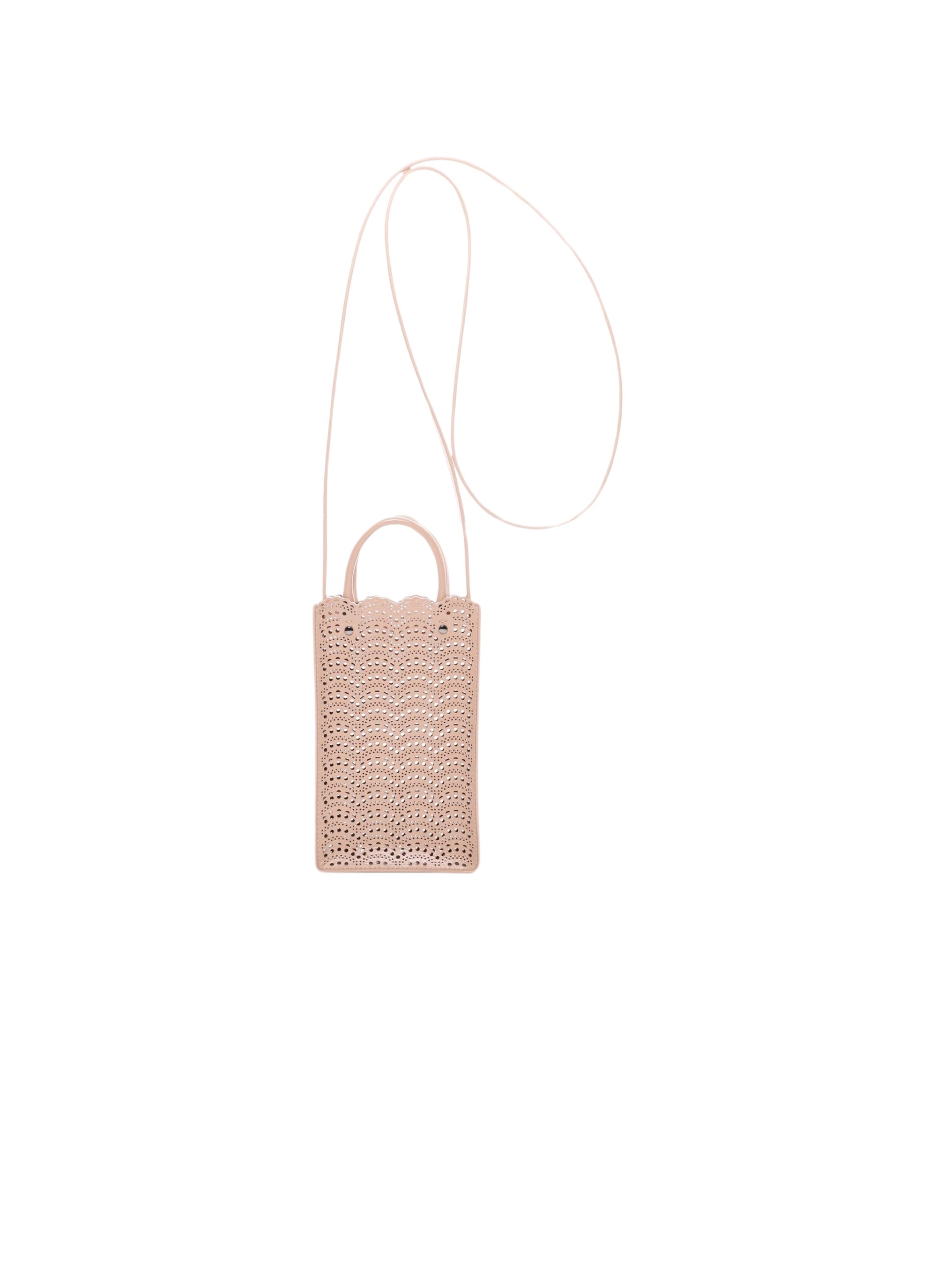 Garance phone holder in leather - Sand