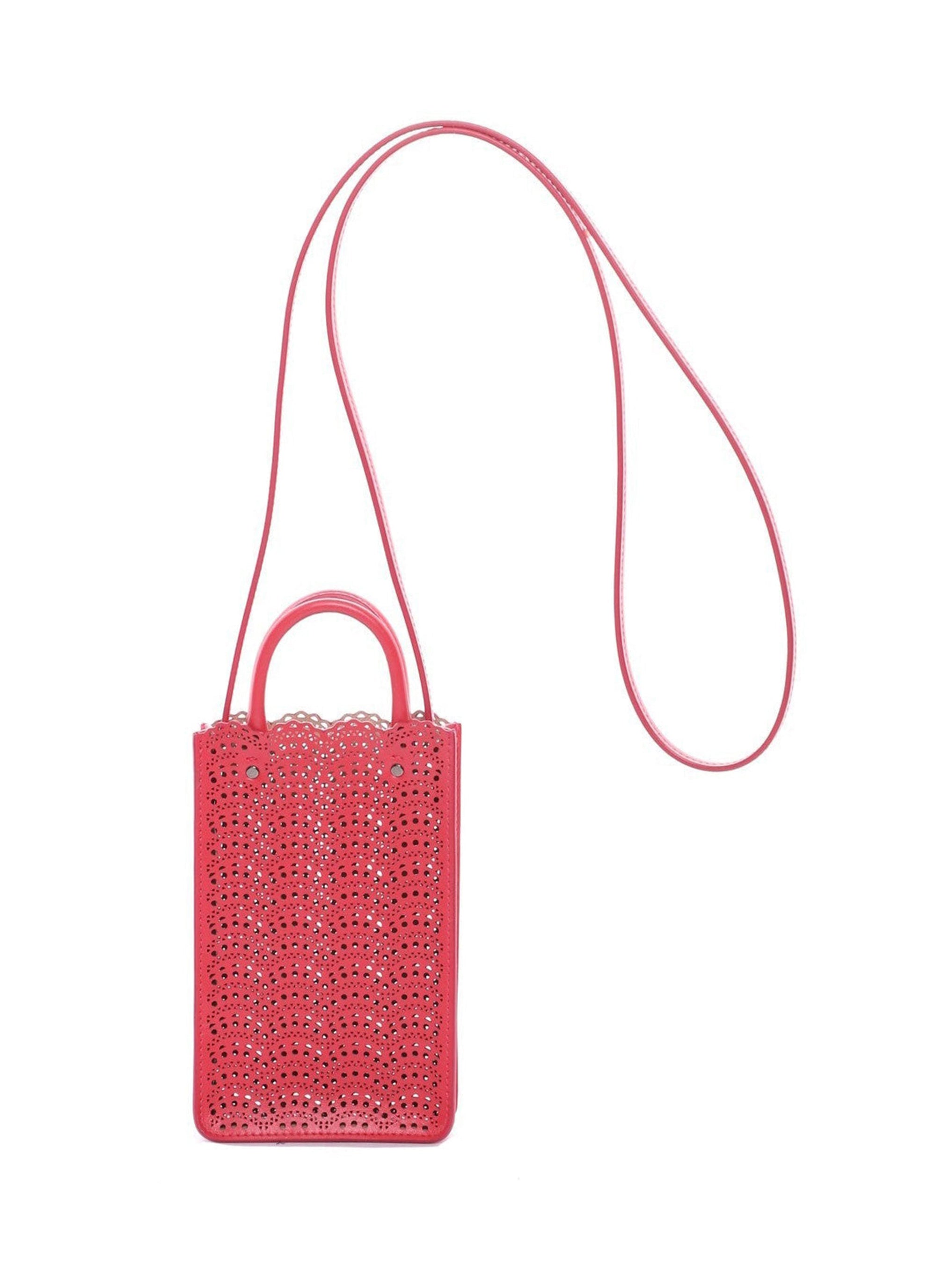 Étui à téléphone Garance en cuir - Framboise