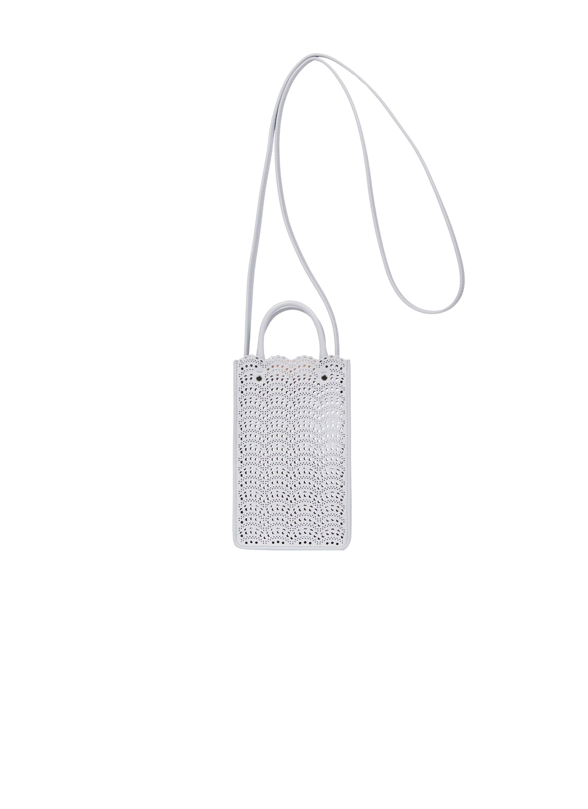 Porte téléphone Garance en cuir - Blanc Optique