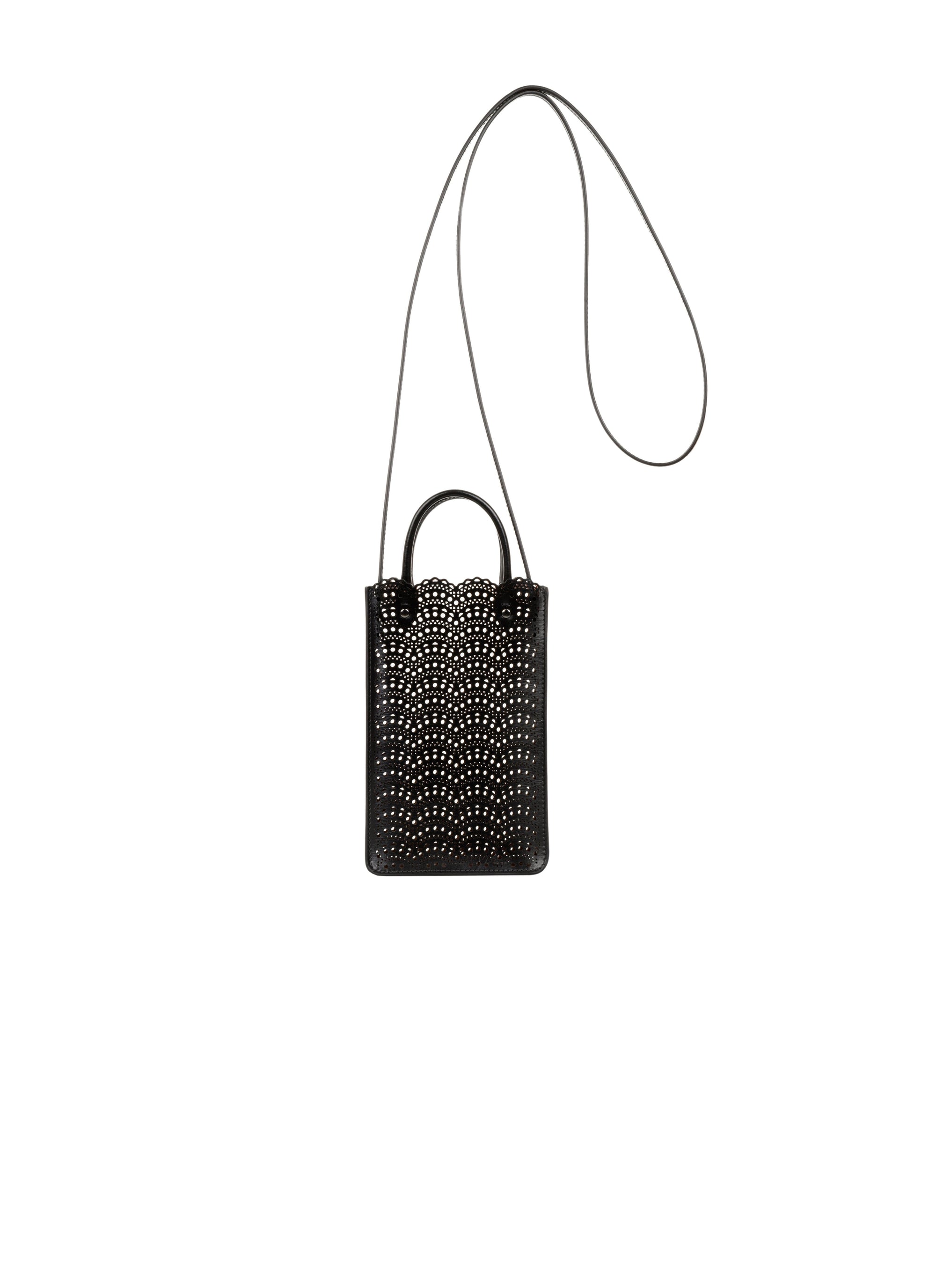 Porte téléphone Garance en cuir - Noir