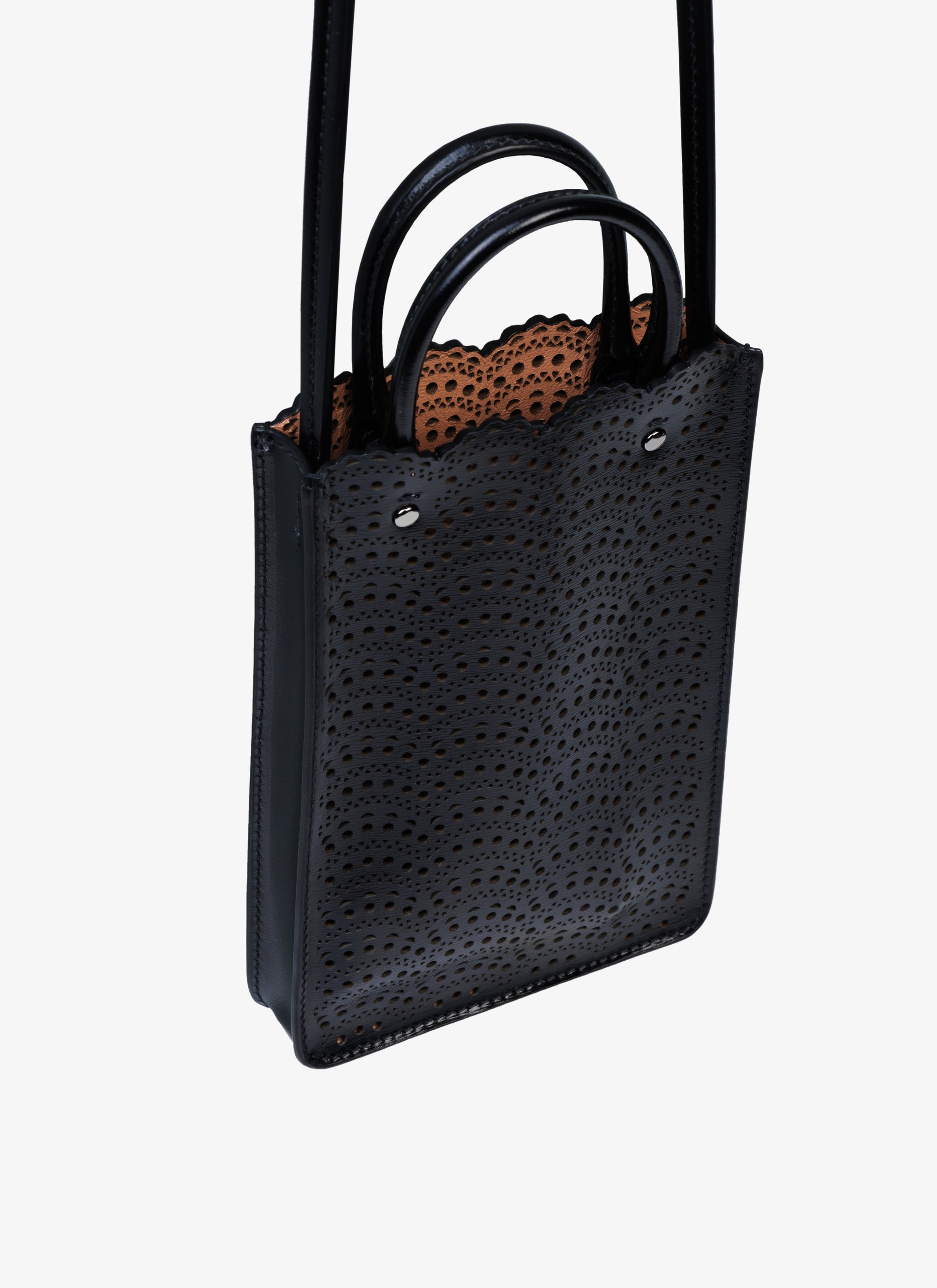 Porte téléphone Garance en cuir - Noir