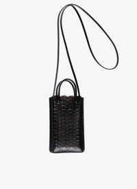 Porte téléphone Garance en cuir - Noir