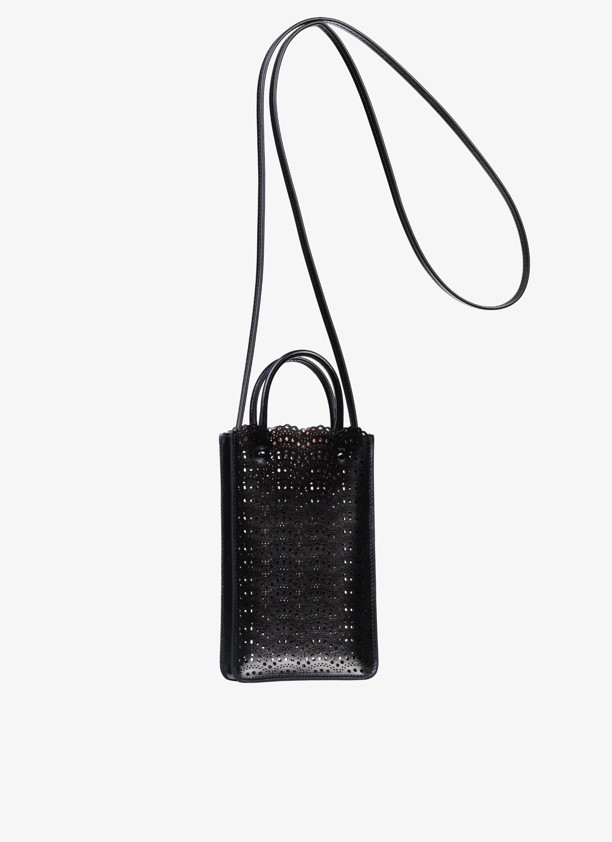 Porte téléphone Garance en cuir - Noir