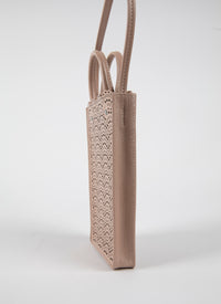 Garance phone holder in leather - Sand