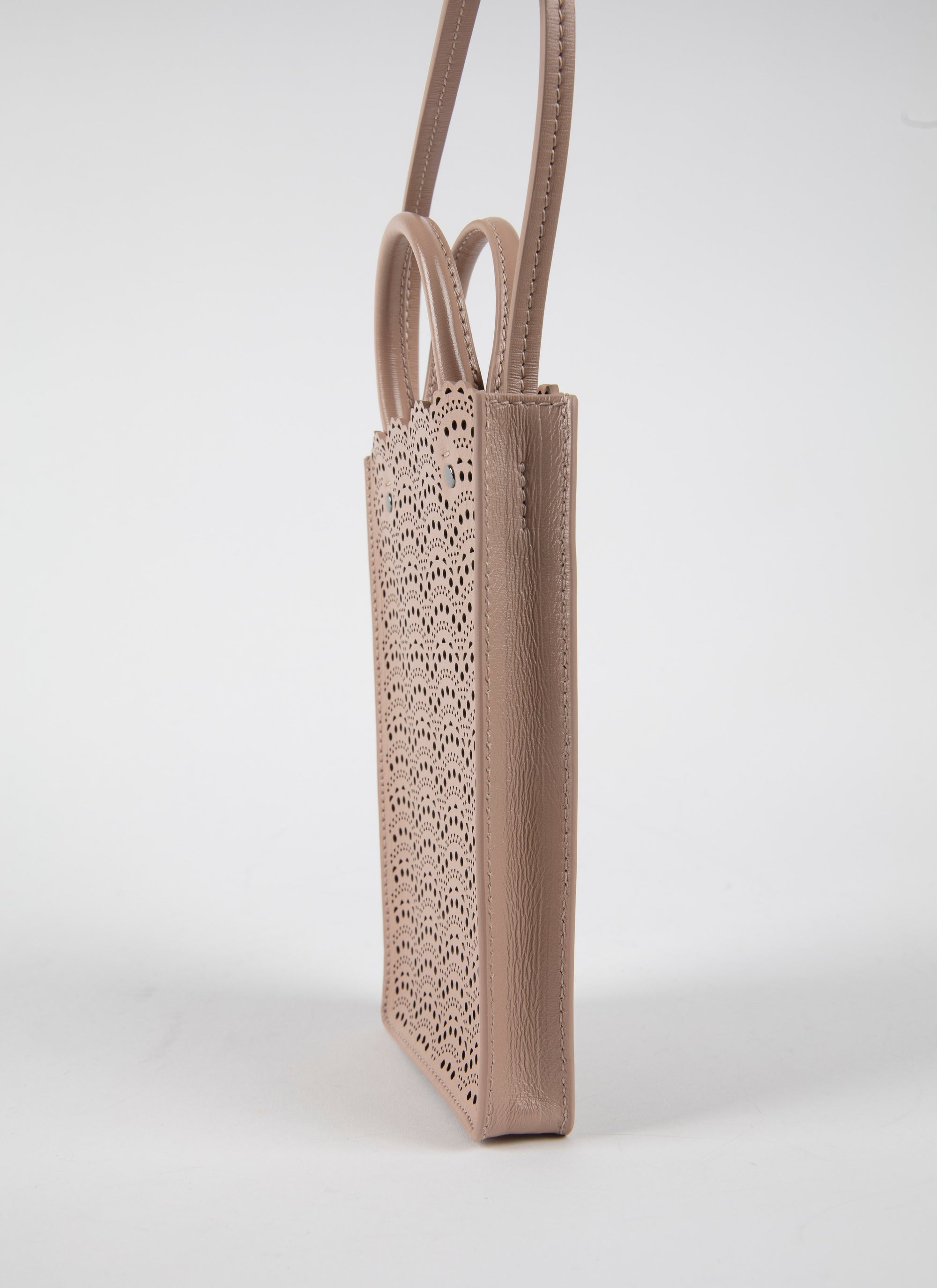 Garance phone holder in leather - Sand