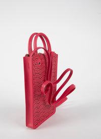 Étui à téléphone Garance en cuir - Framboise