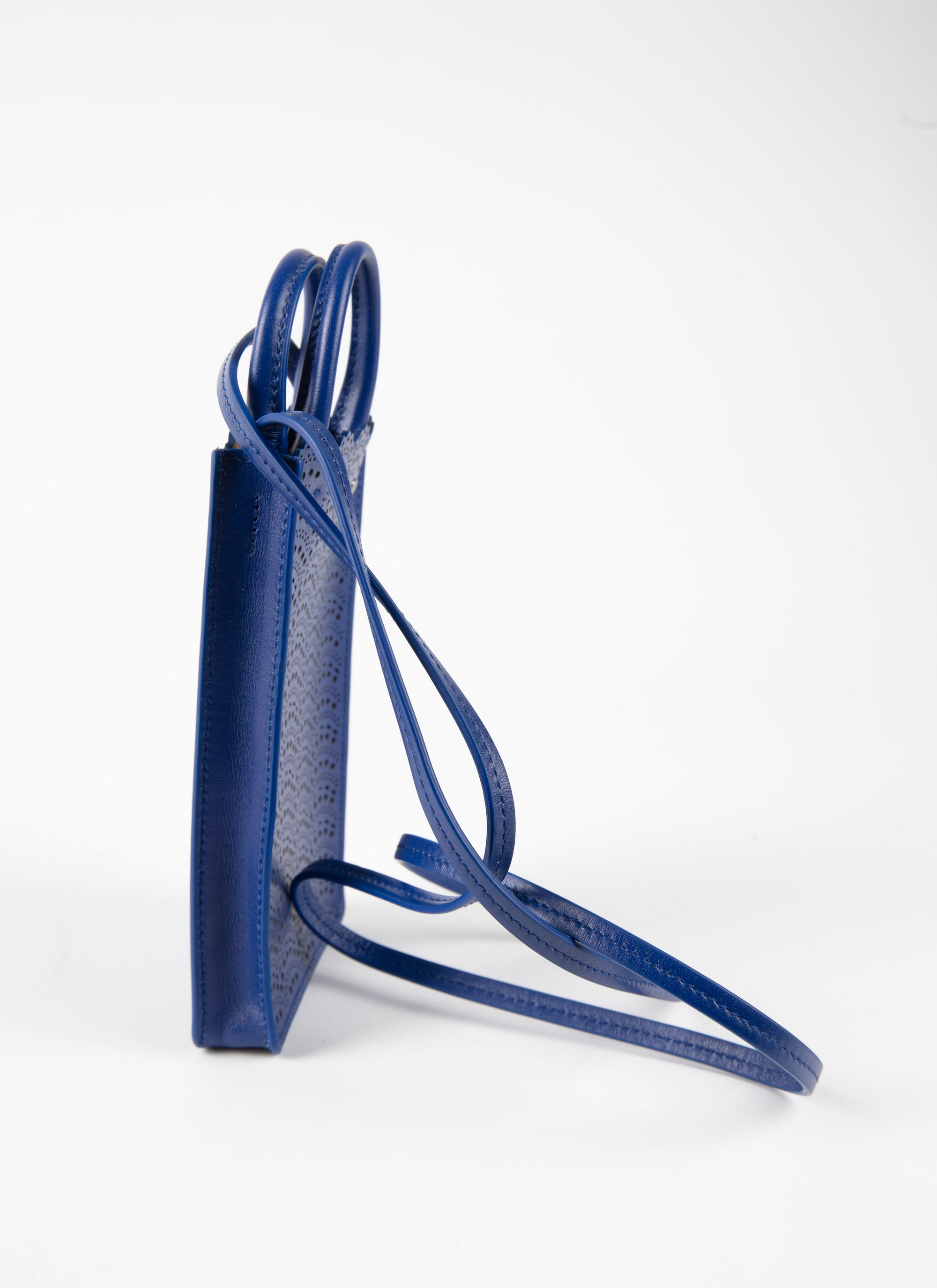 Porte téléphone Garance en cuir - Ultra Bleu