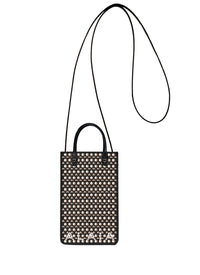 Telephone case Garance in leather - Black