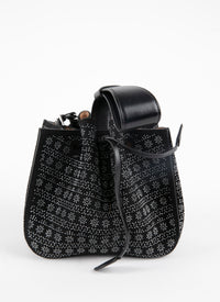 Leather Rose Marie bag with studs - Black intense