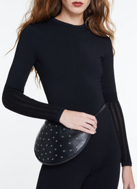 Sac porté épaule Le Demi-Lune en cuir - Noir