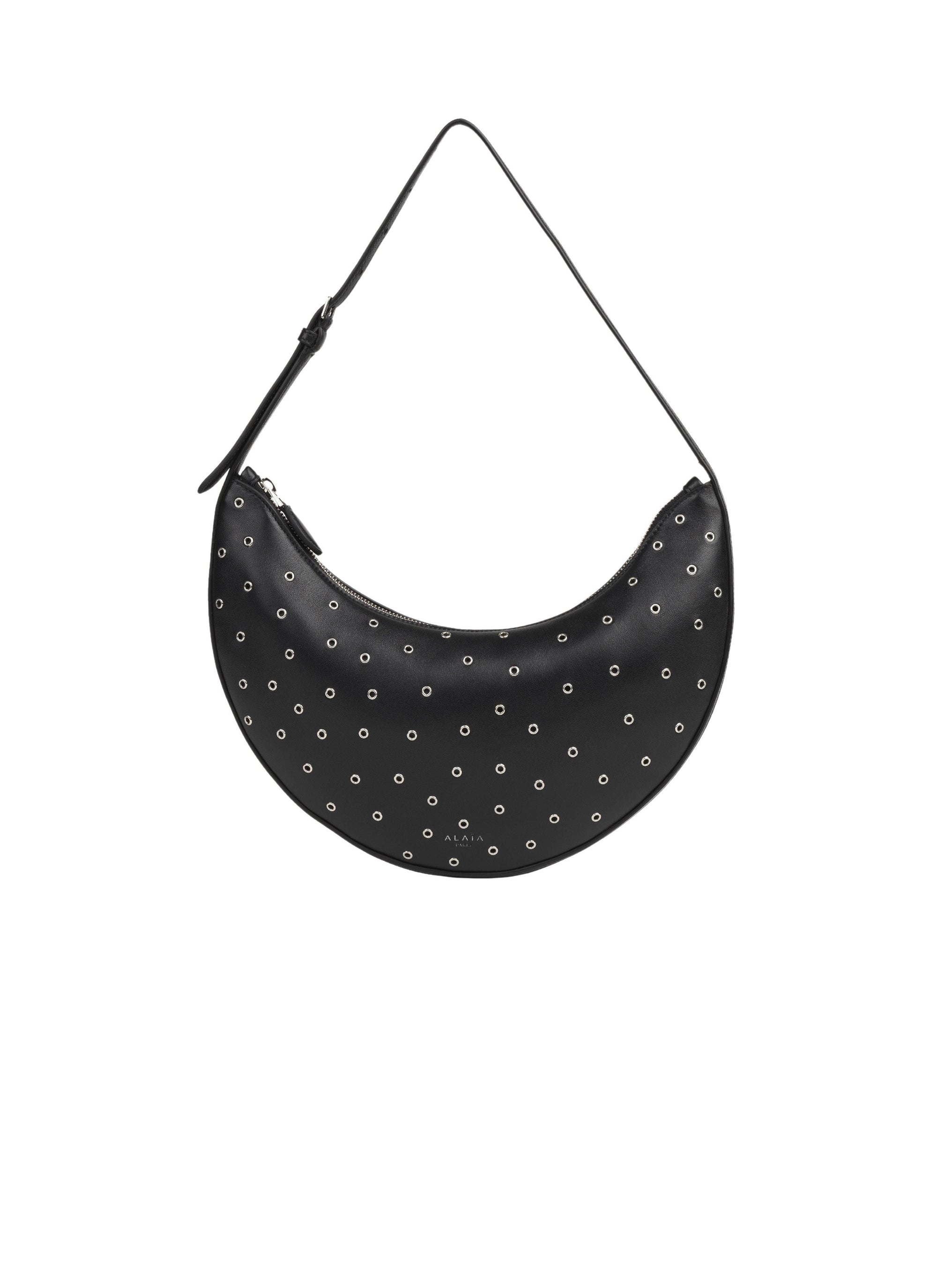 Sac porté épaule Le Demi-Lune en cuir - Noir