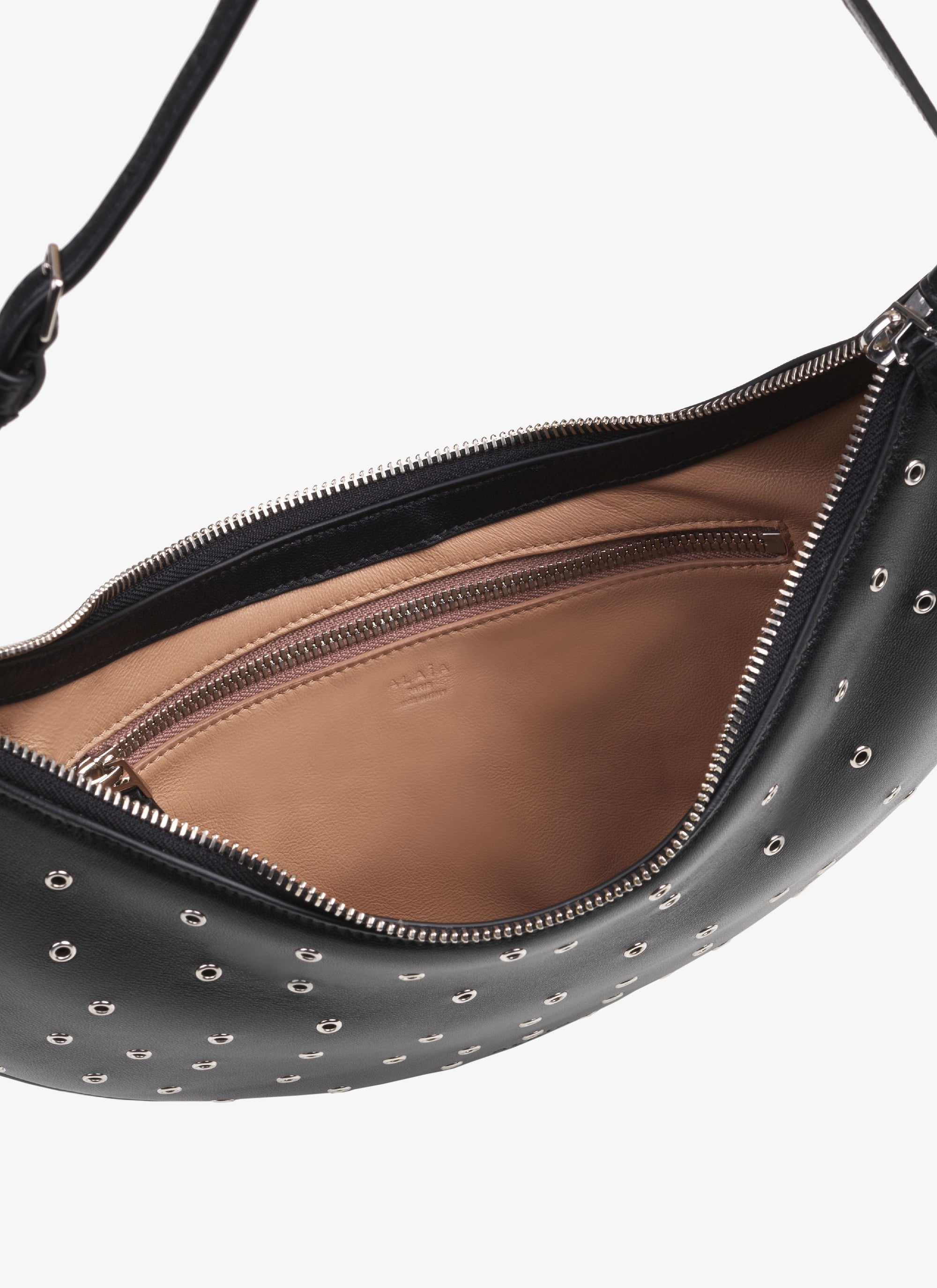 Sac porté épaule Le Demi-Lune en cuir - Noir