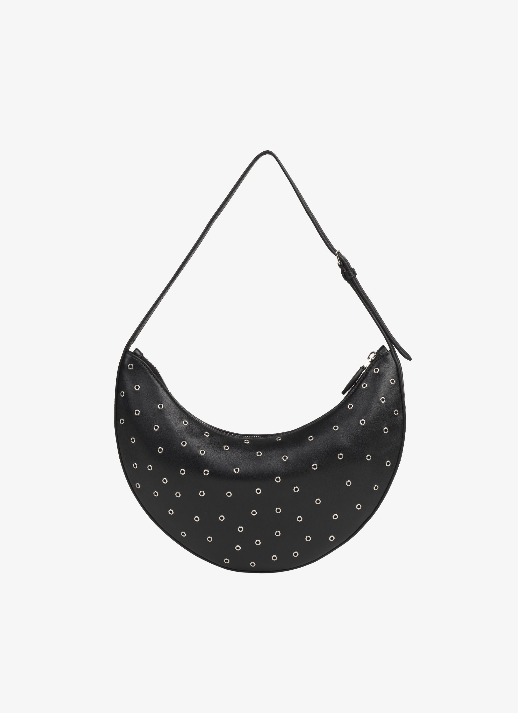 Sac porté épaule Le Demi-Lune en cuir - Noir