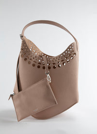 Sac Gail medium en cuir - Sable