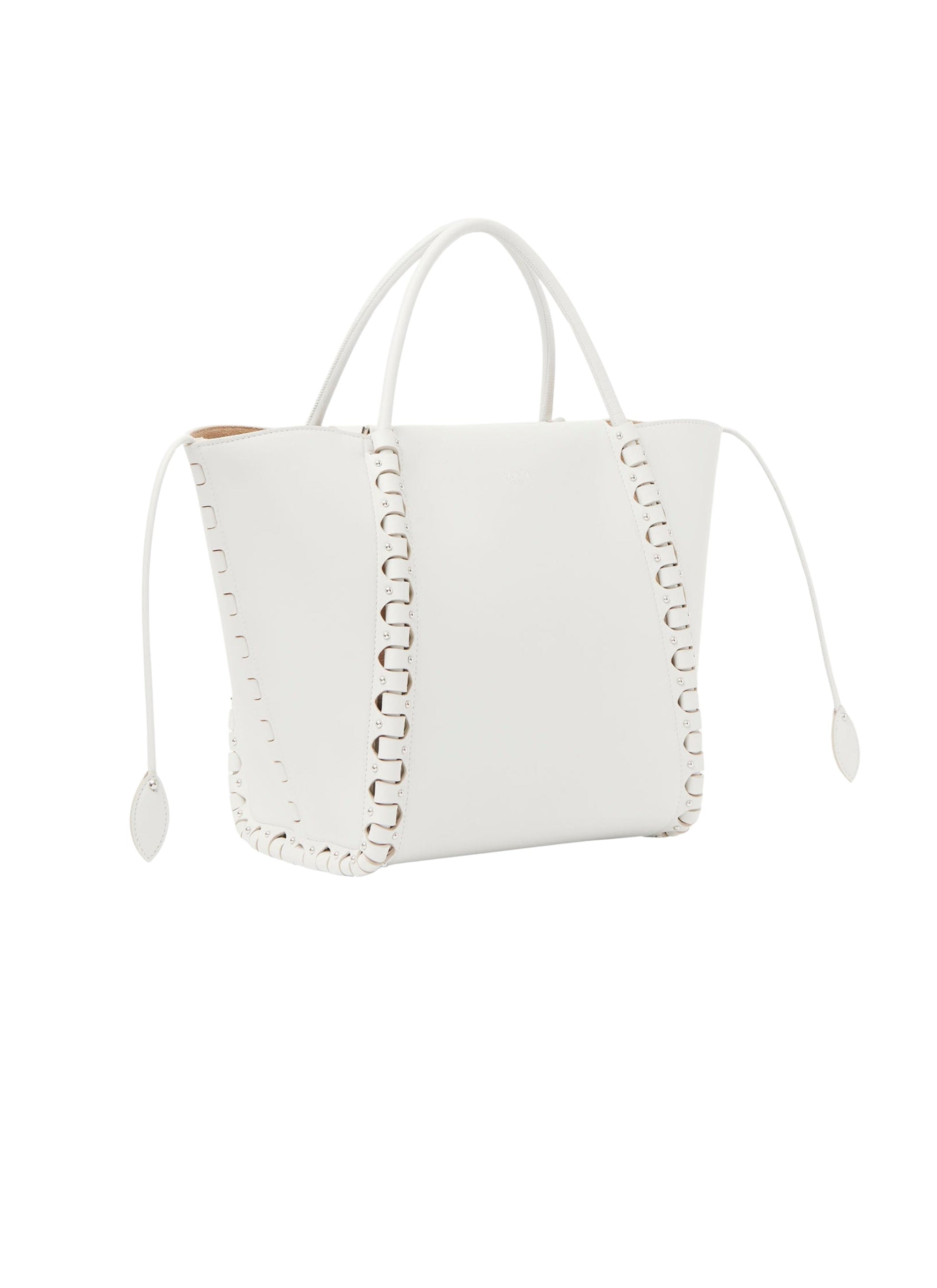 Leather shoulder bag Le Hige - Optic White