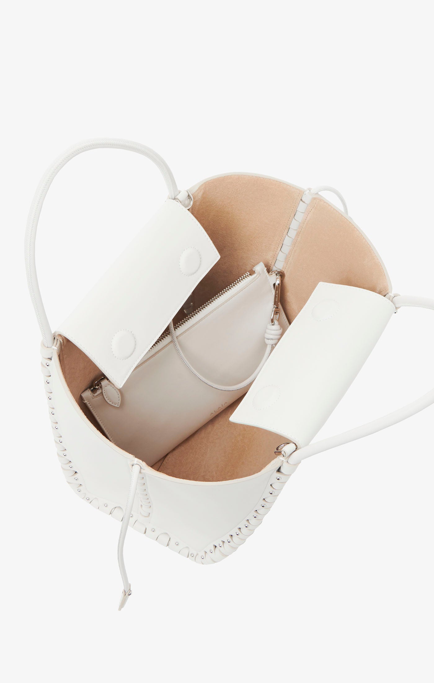 Leather shoulder bag Le Hige - Optic White