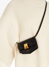 Mini sac Le Papa en cuir - Noir