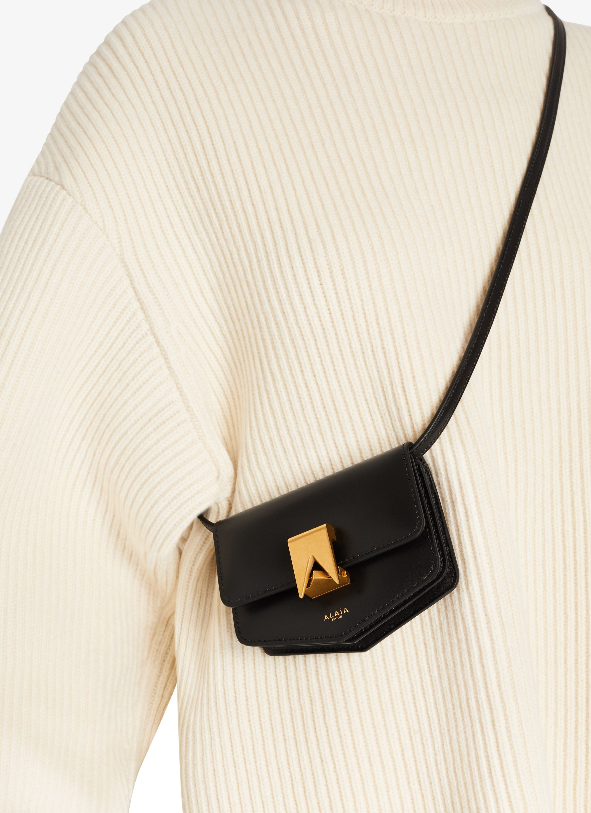 Mini sac Le Papa en cuir - Noir