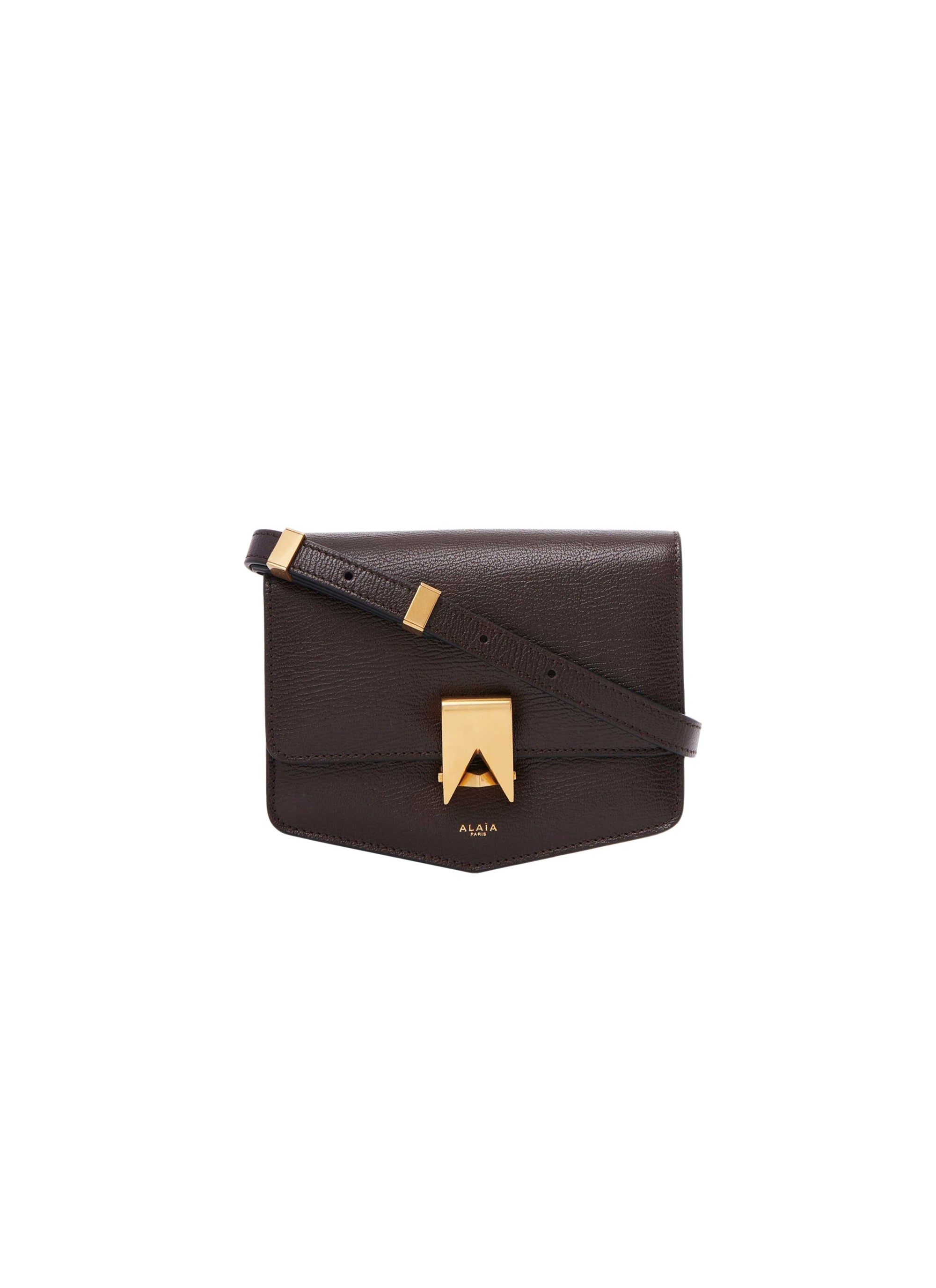 Le Papa Small Leather Bag - Dark brown