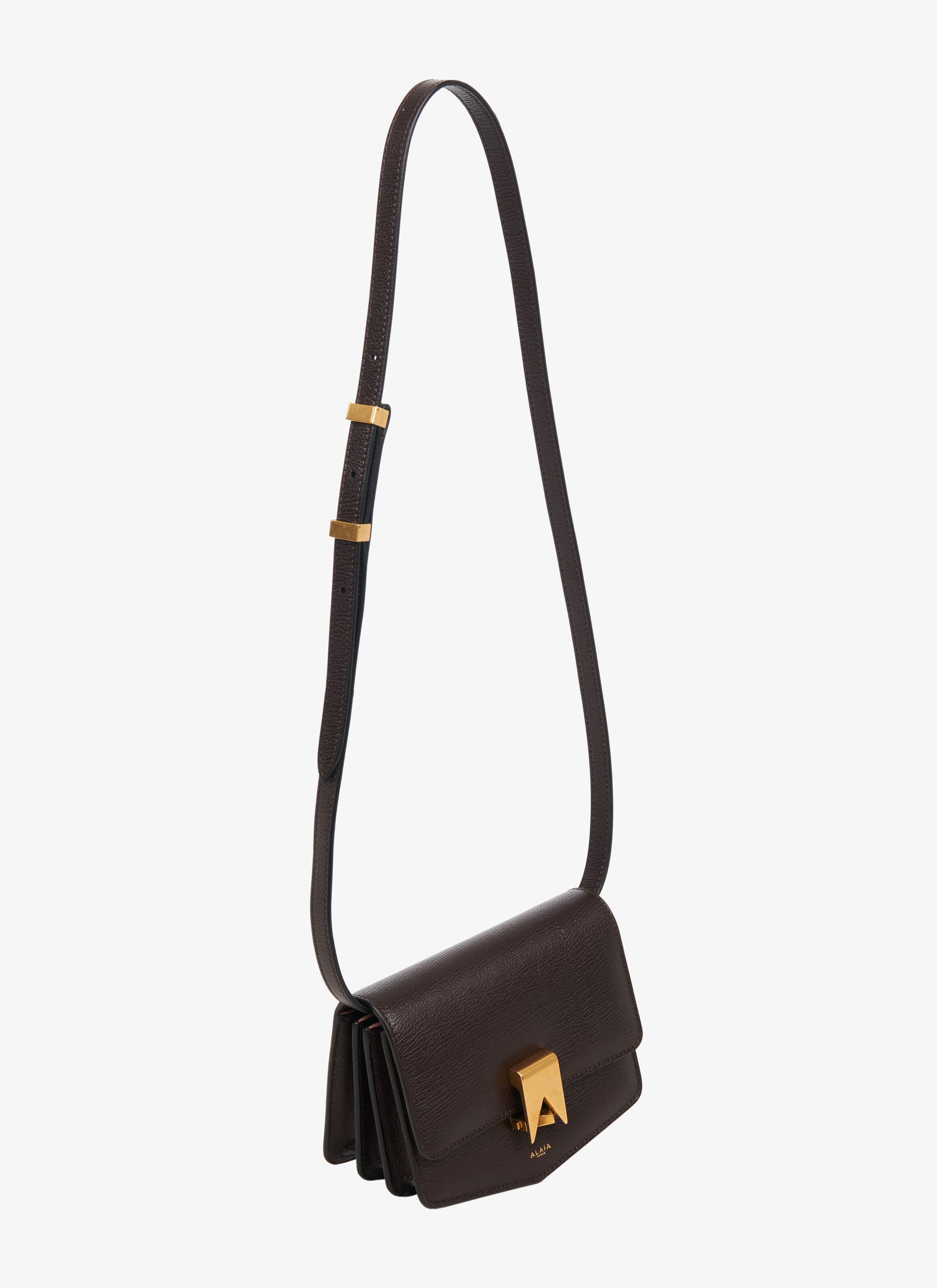 Le Papa Small Leather Bag - Dark brown
