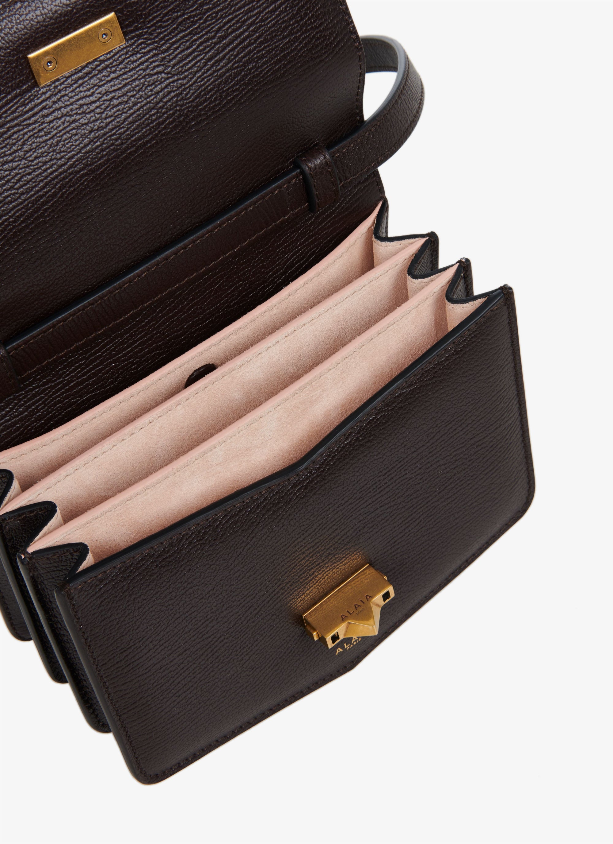 Le Papa Small Leather Bag - Dark brown