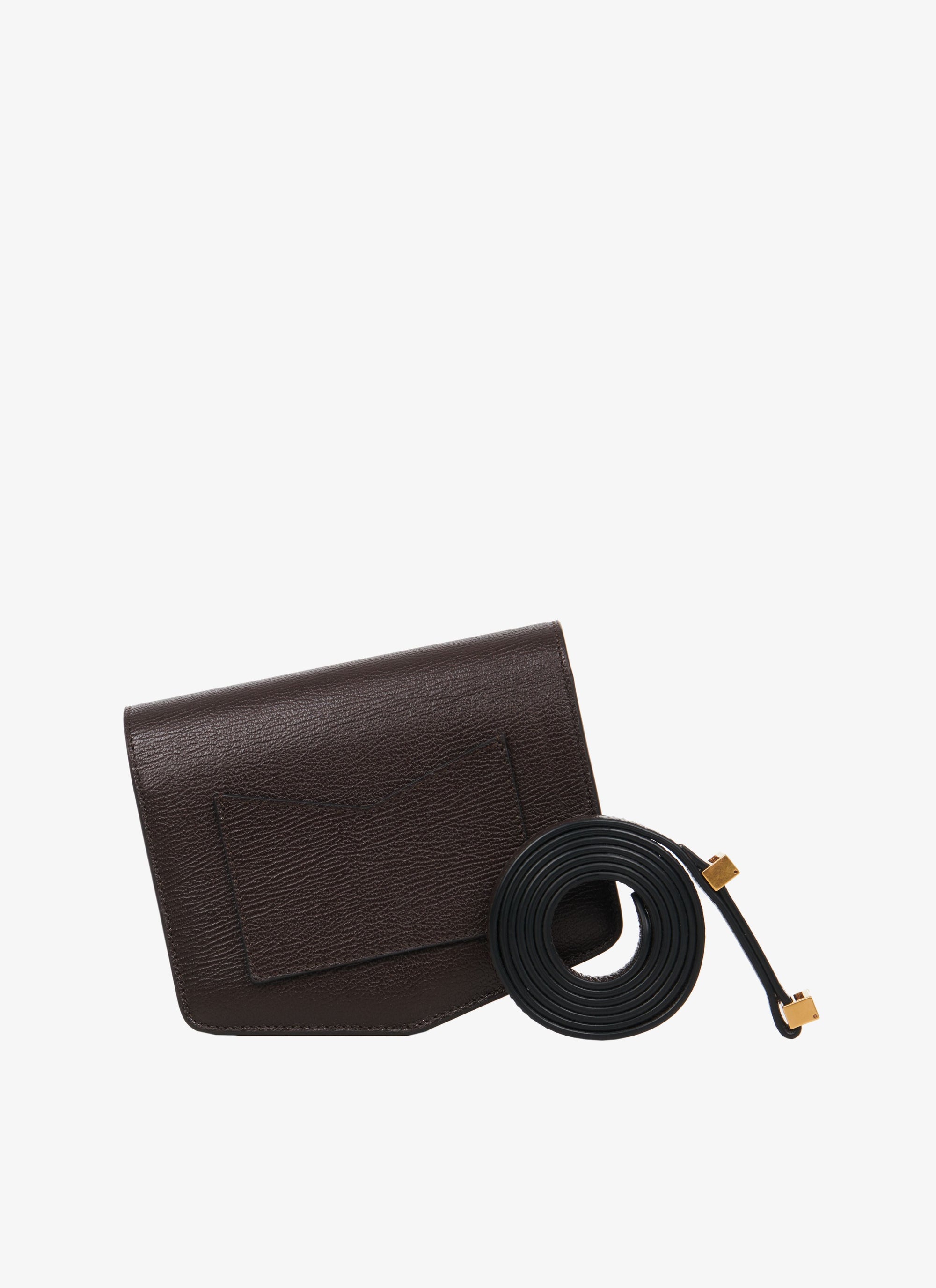 Le Papa Small Leather Bag - Dark brown