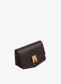 Le Papa Small Leather Bag - Dark brown