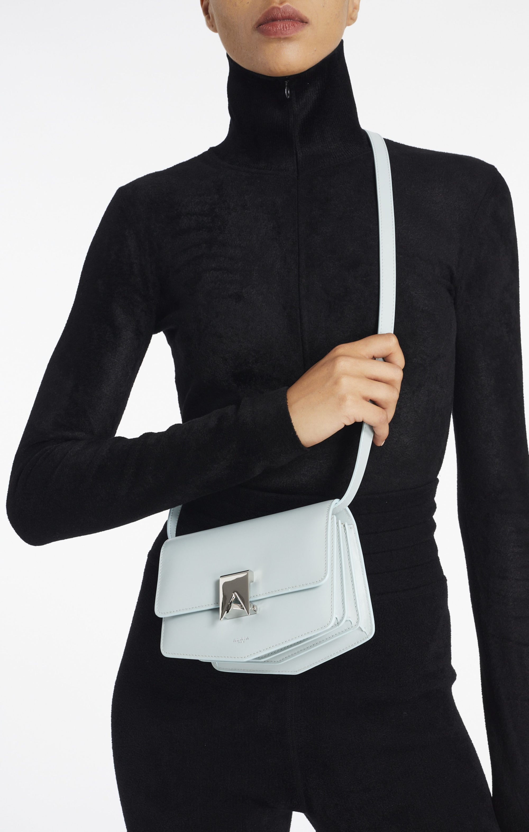 Petit sac Le Papa en cuir - Gris Vert
