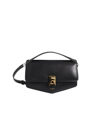 Le Papa shiny leather chain bag - Black