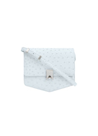 Sac Le Papa à chaine en cuir brillant - Bleu Pastel