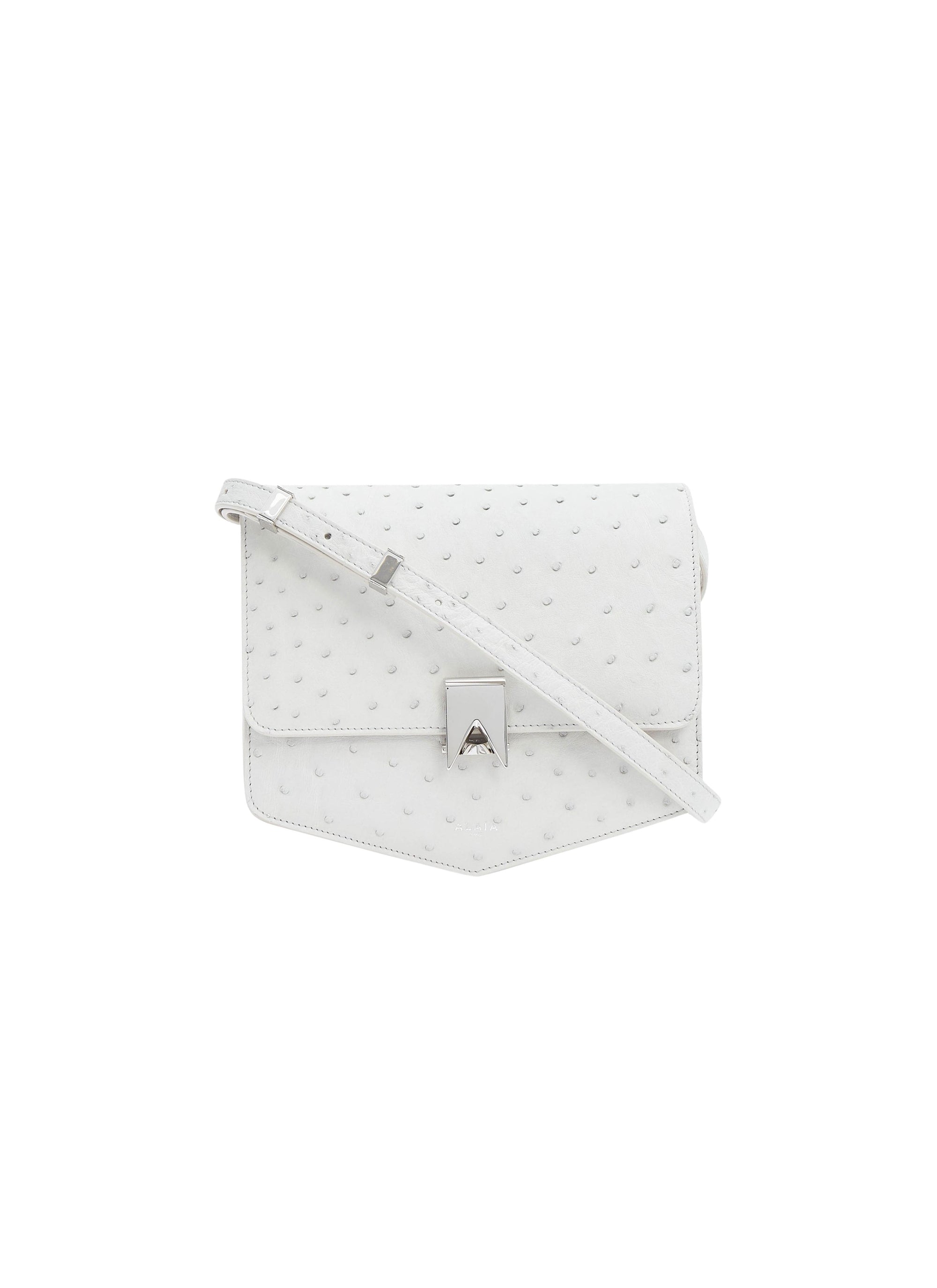 Le Papa shiny leather chain bag - Pearl Grey