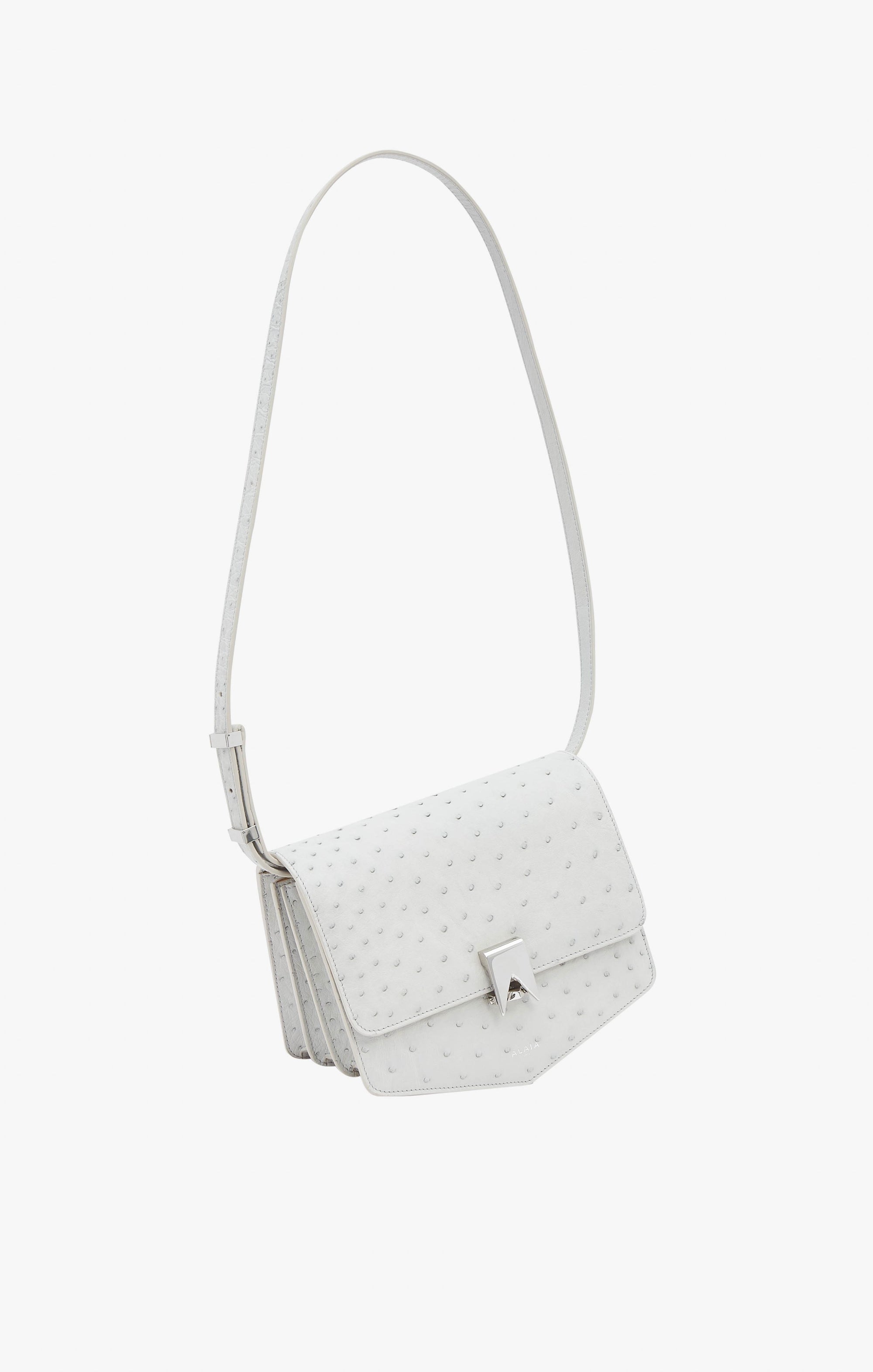 Le Papa shiny leather chain bag - Pearl Grey