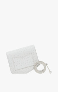 Le Papa shiny leather chain bag - Pearl Grey
