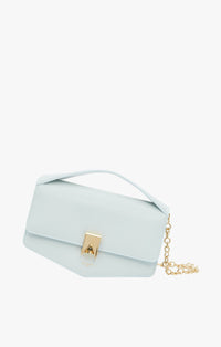Sac porté épaule Le Papa en cuir - Menthe Pastel