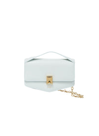 Sac porté épaule Le Papa en cuir - Menthe Pastel