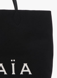 Sac cabas tissé en laine mélangée - Noir