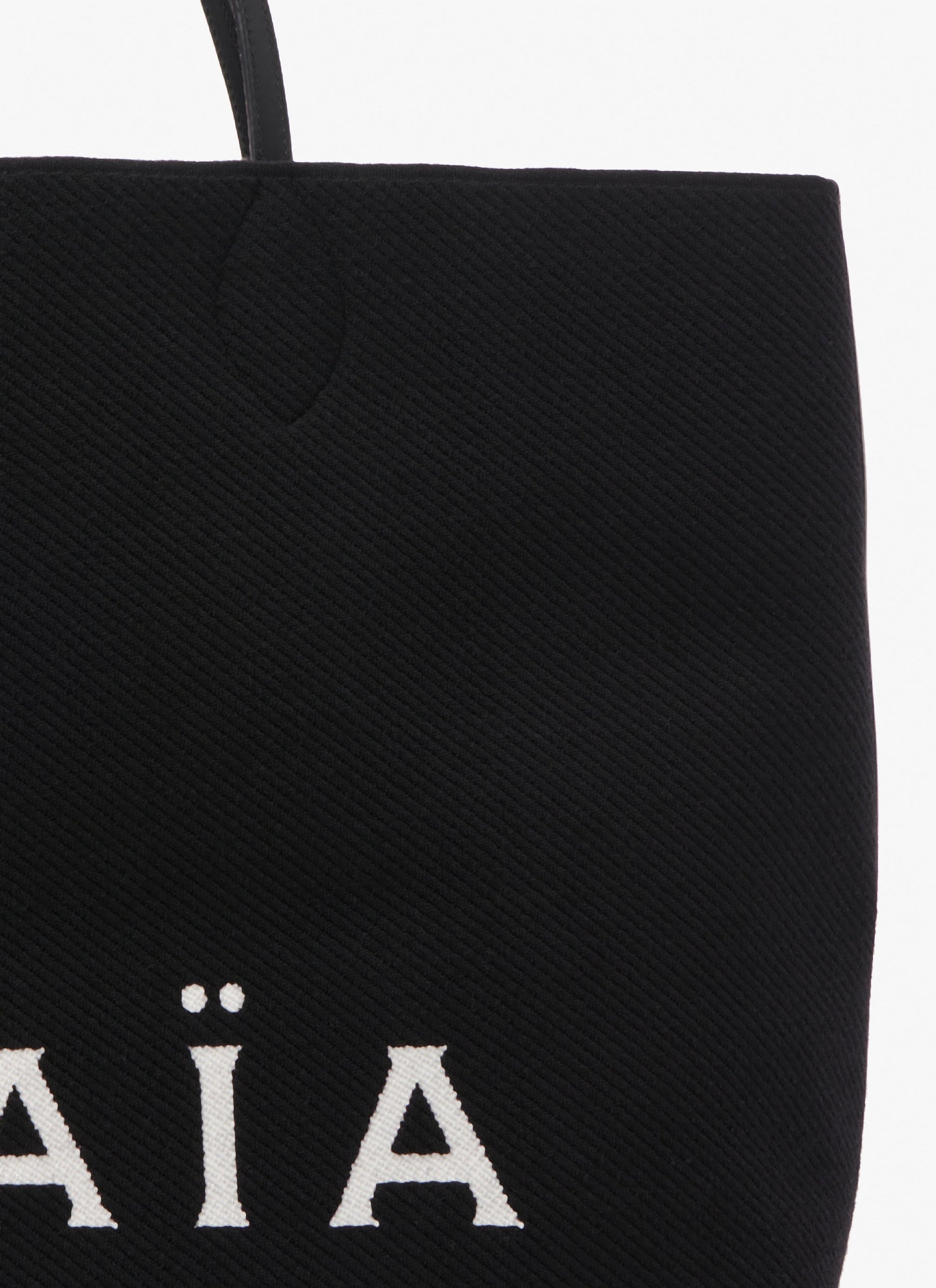 Sac cabas tissé en laine mélangée - Noir