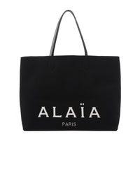 Sac cabas tissé en laine mélangée - Noir