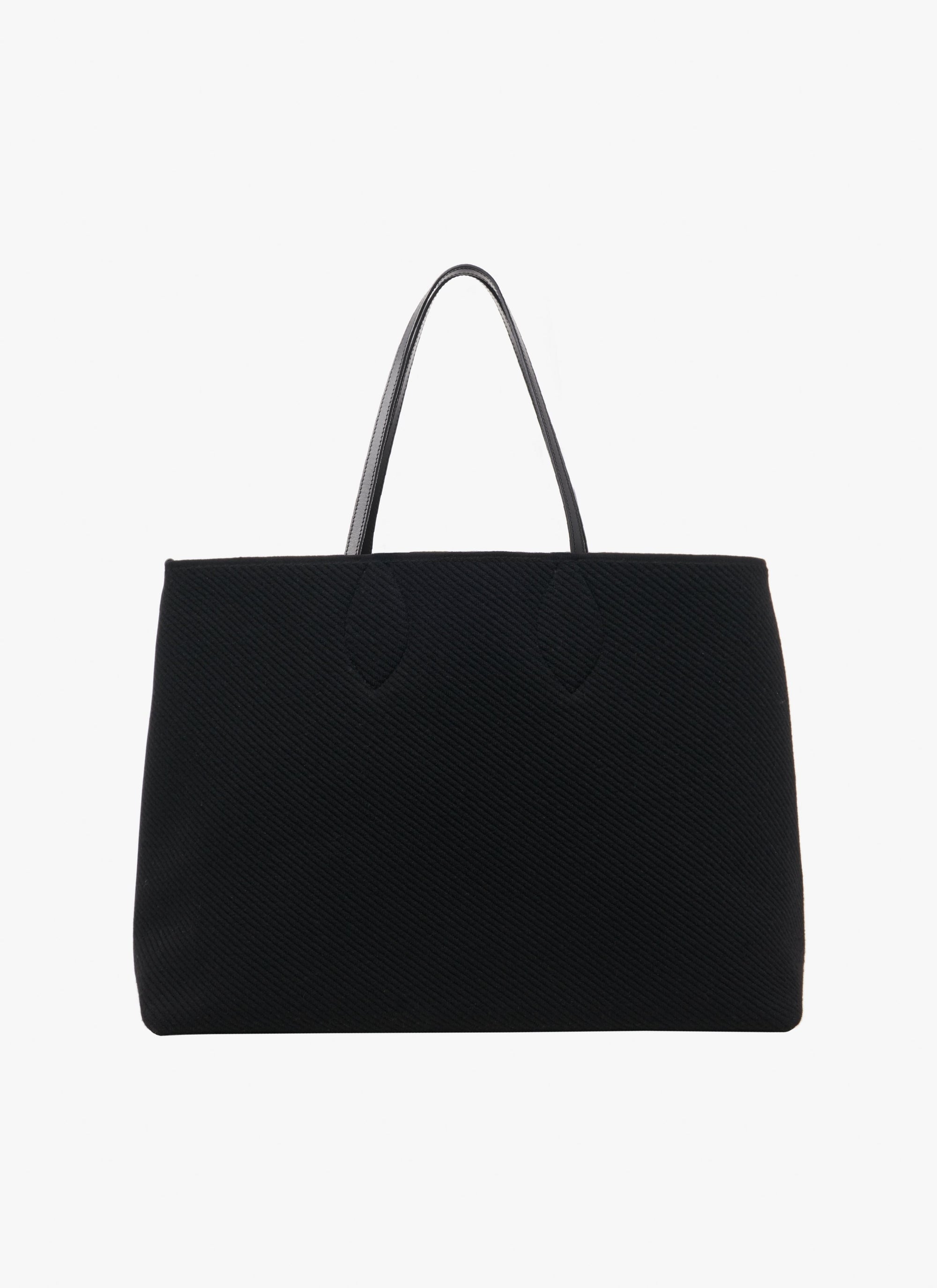 Sac cabas tissé en laine mélangée - Noir