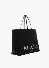 Sac cabas tissé en laine mélangée - Noir