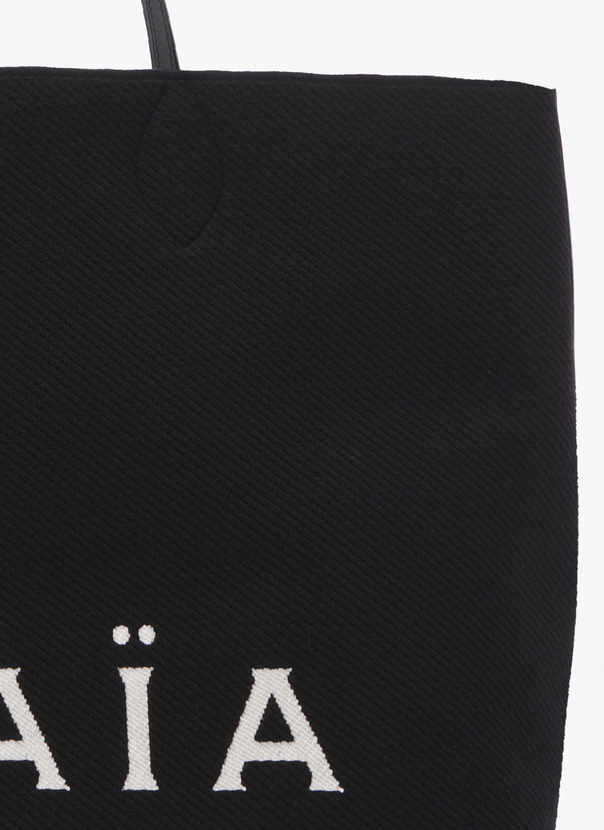 Large wool blend tote bag - Black