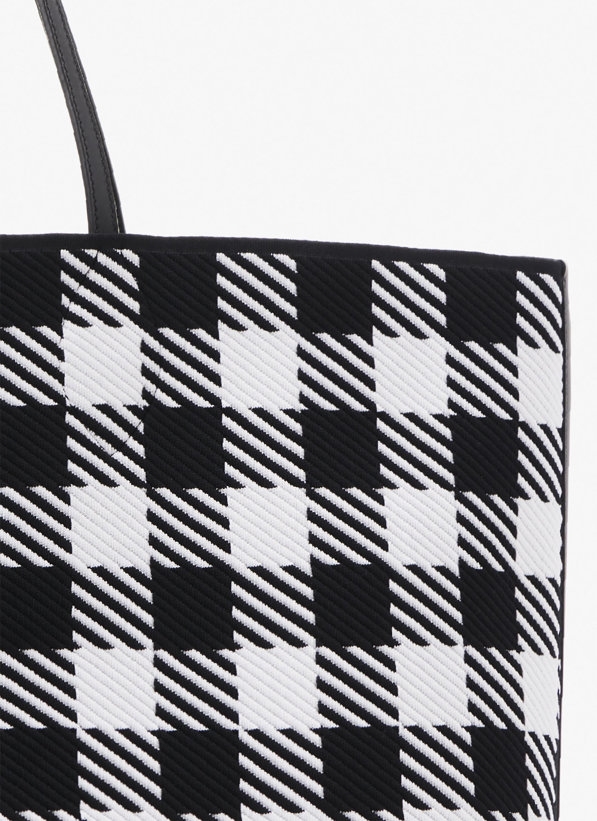 Grand sac cabas à carreaux - Noir & Blanc