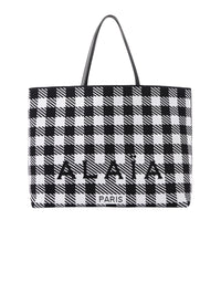 Grand sac cabas à carreaux - Noir & Blanc