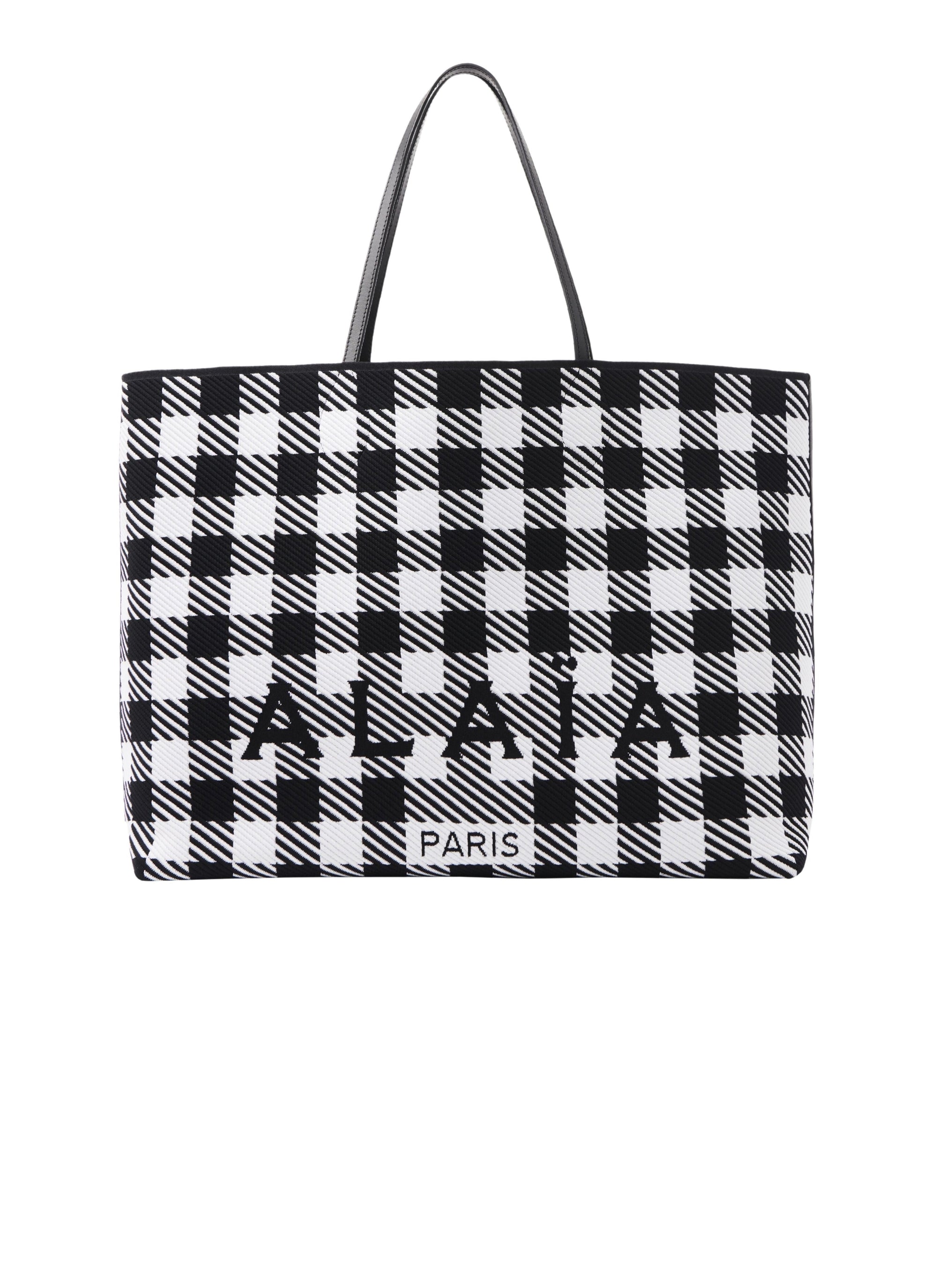 Grand sac cabas à carreaux - Noir & Blanc