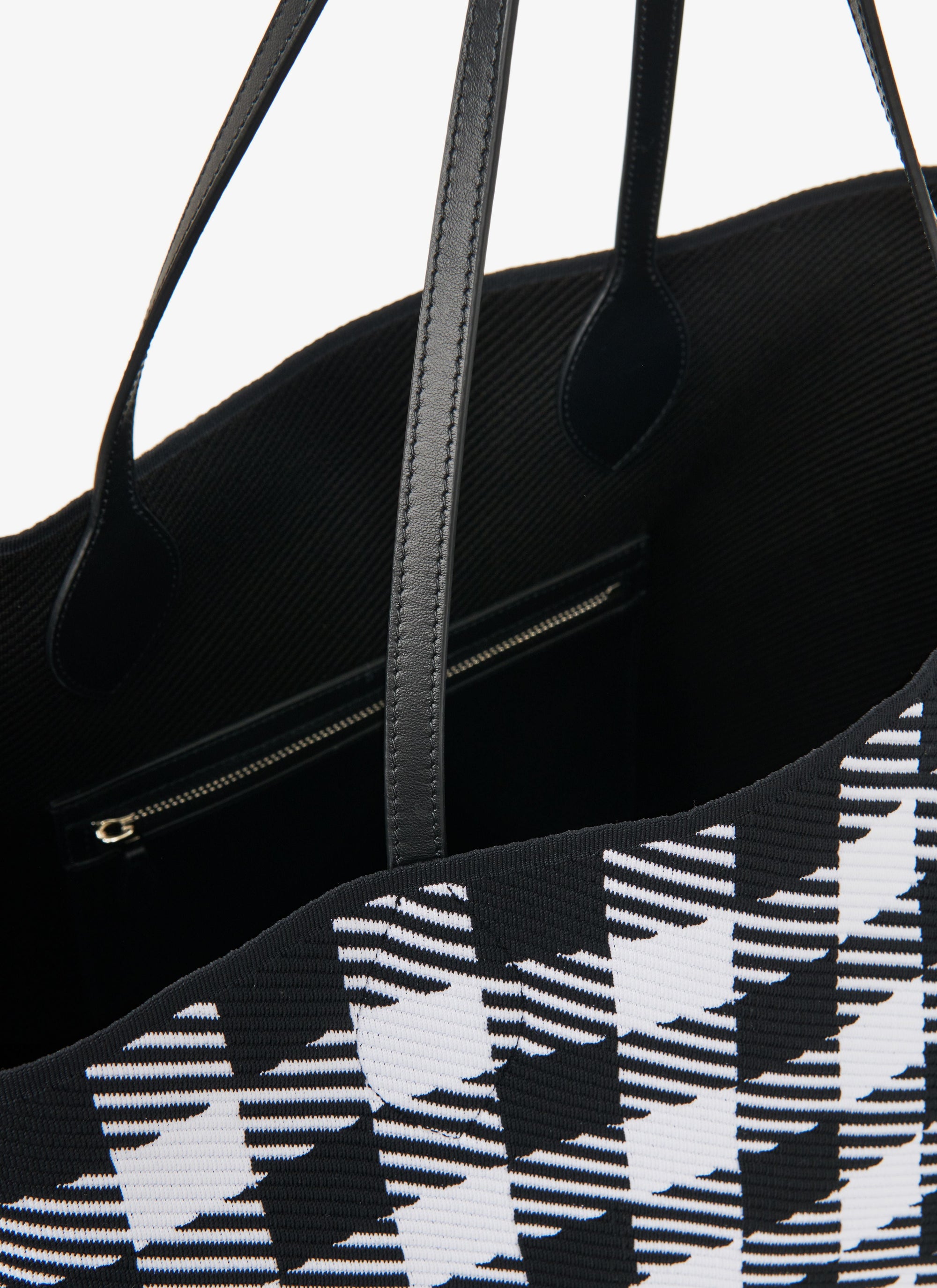 Grand sac cabas à carreaux - Noir & Blanc