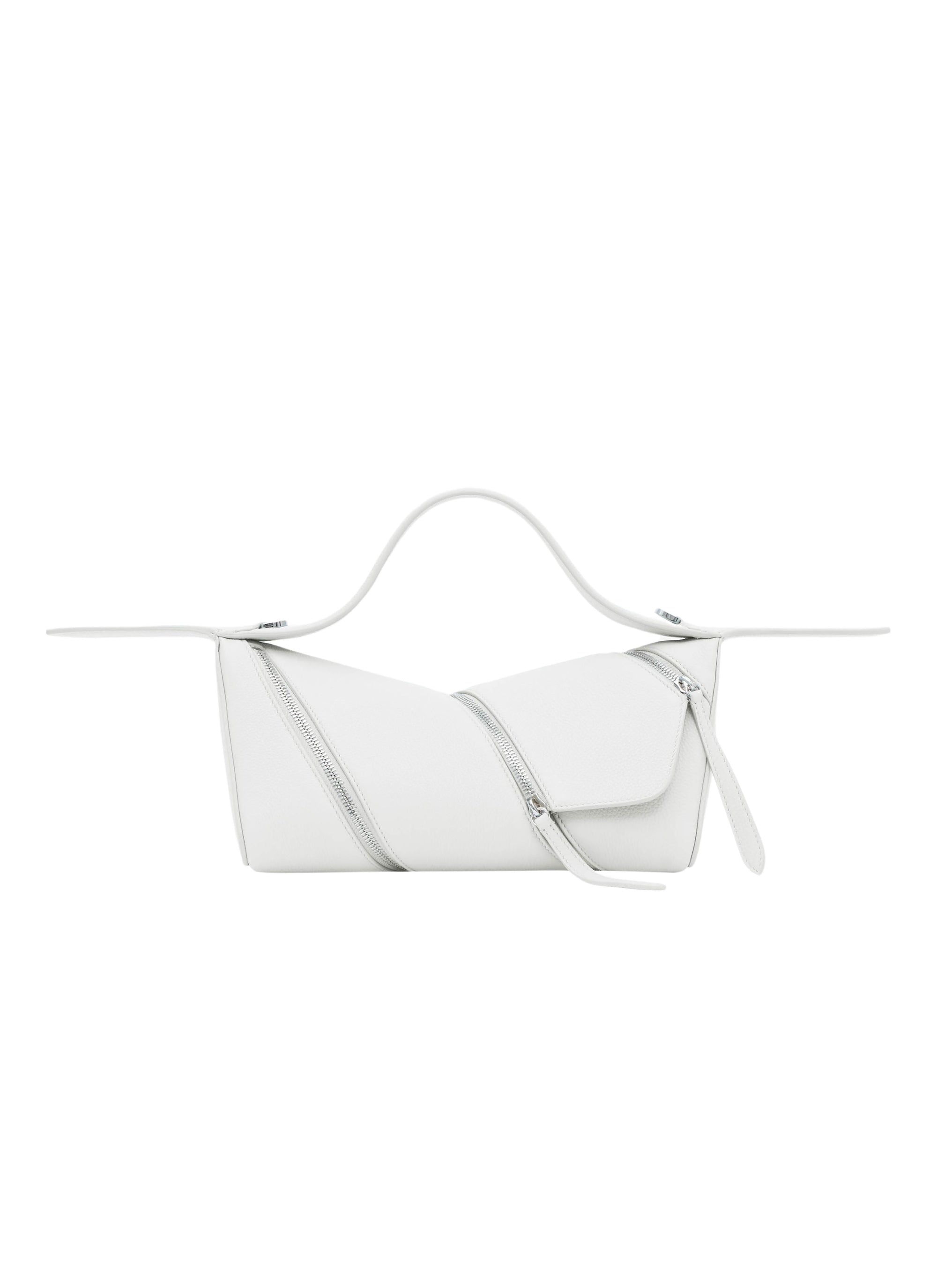 Le Zip bag in grained leather - Ivory