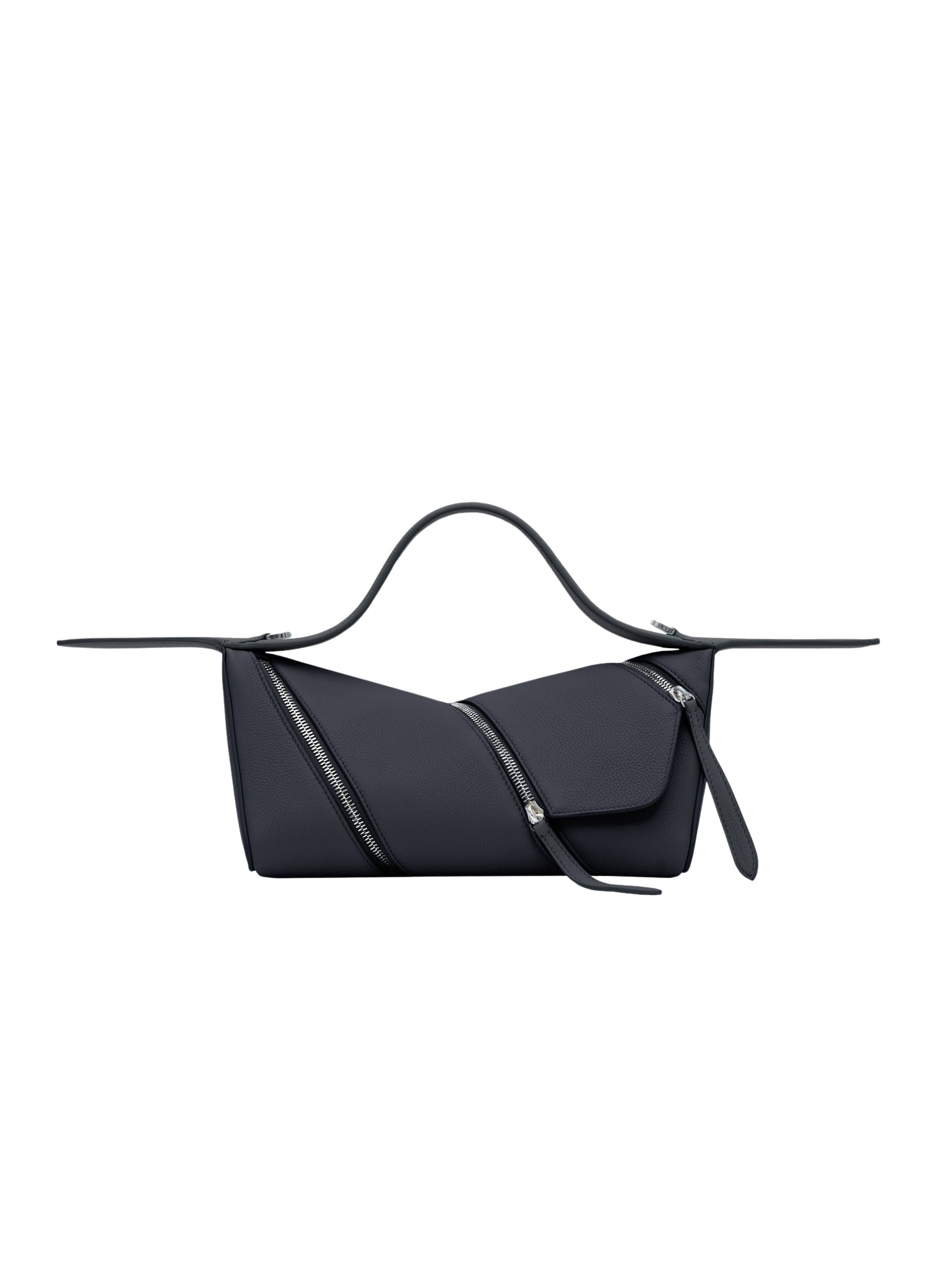 Sac Le Zip en cuir grainé - Noir