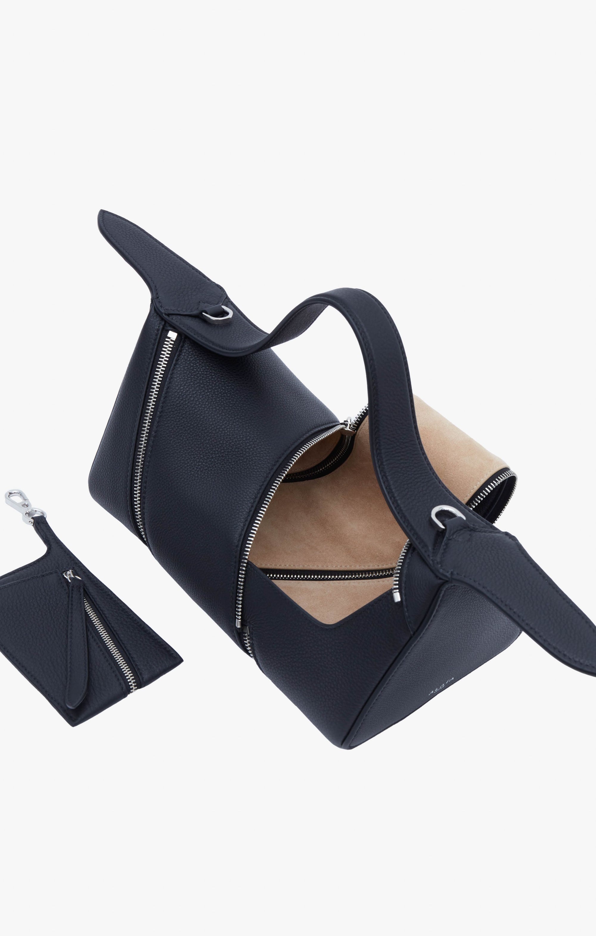 Sac Le Zip en cuir grainé - Noir