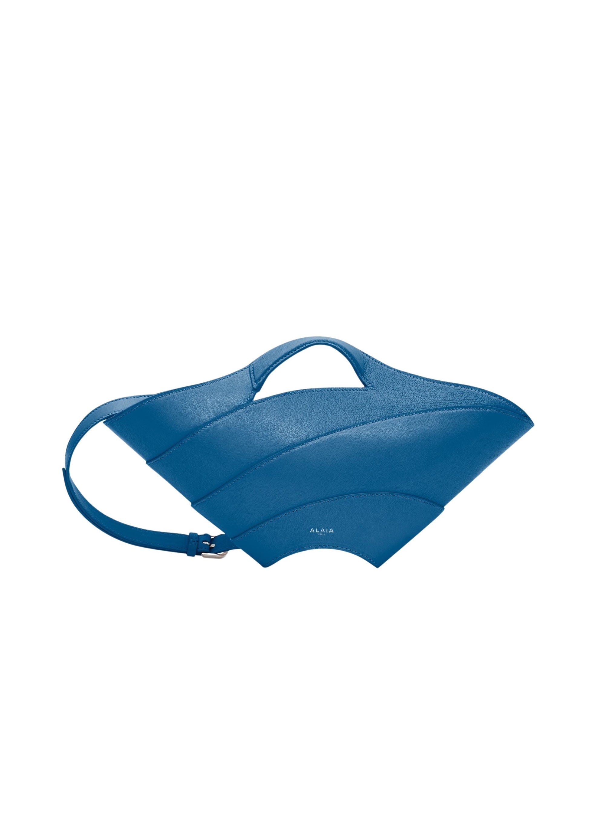 Khaima bag in smooth shiny leather - Slate Blue